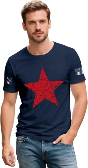 4th of July Shirts for Men American Flag T-Shirt USA Patriotic Tee Tops