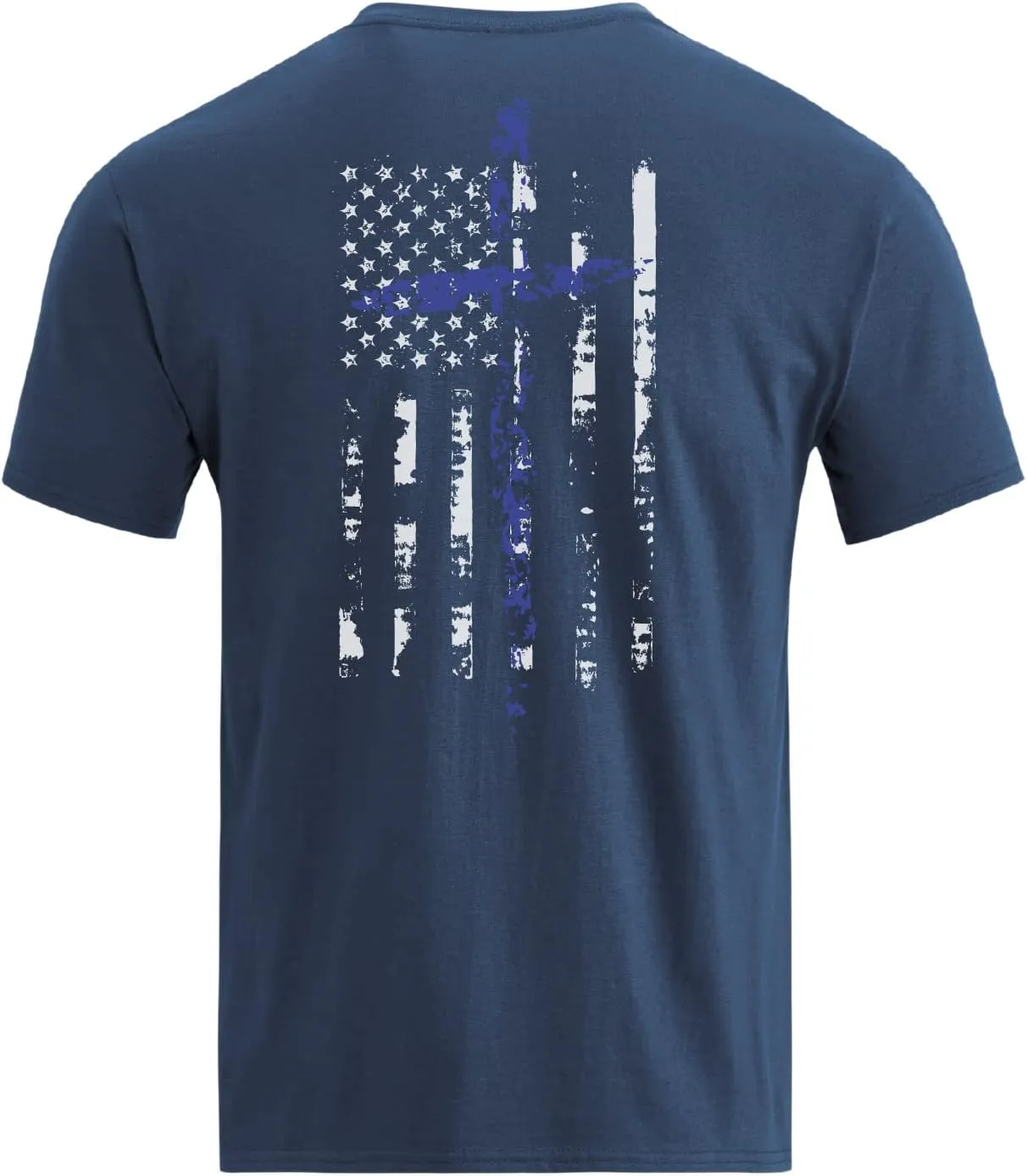H HYFOL Men's Graphic T-Shirts USA Flag 100% Cotton Short Sleeve American Patriotic Crewneck Casual Regular Tee Shirts