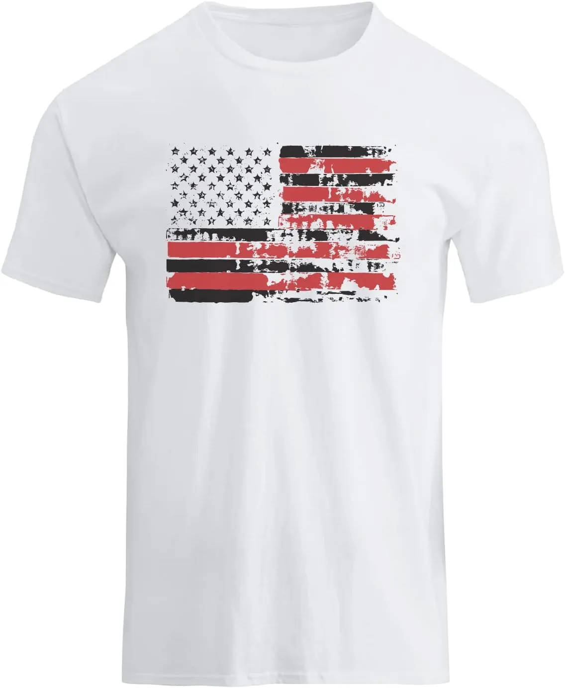 H HYFOL Men's Graphic T-Shirts USA Flag 100% Cotton Short Sleeve American Patriotic Crewneck Casual Regular Tee Shirts