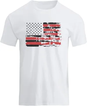 H HYFOL Men's Graphic T-Shirts USA Flag 100% Cotton Short Sleeve American Patriotic Crewneck Casual Regular Tee Shirts