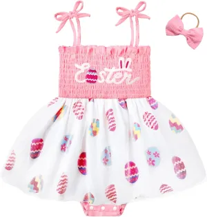 HONGTEYA Baby Girl 1st Birthday Outfit Girl First Birthday Clothes One Year Old Gifts Lace Romper Tulle Summer Newborn Dress