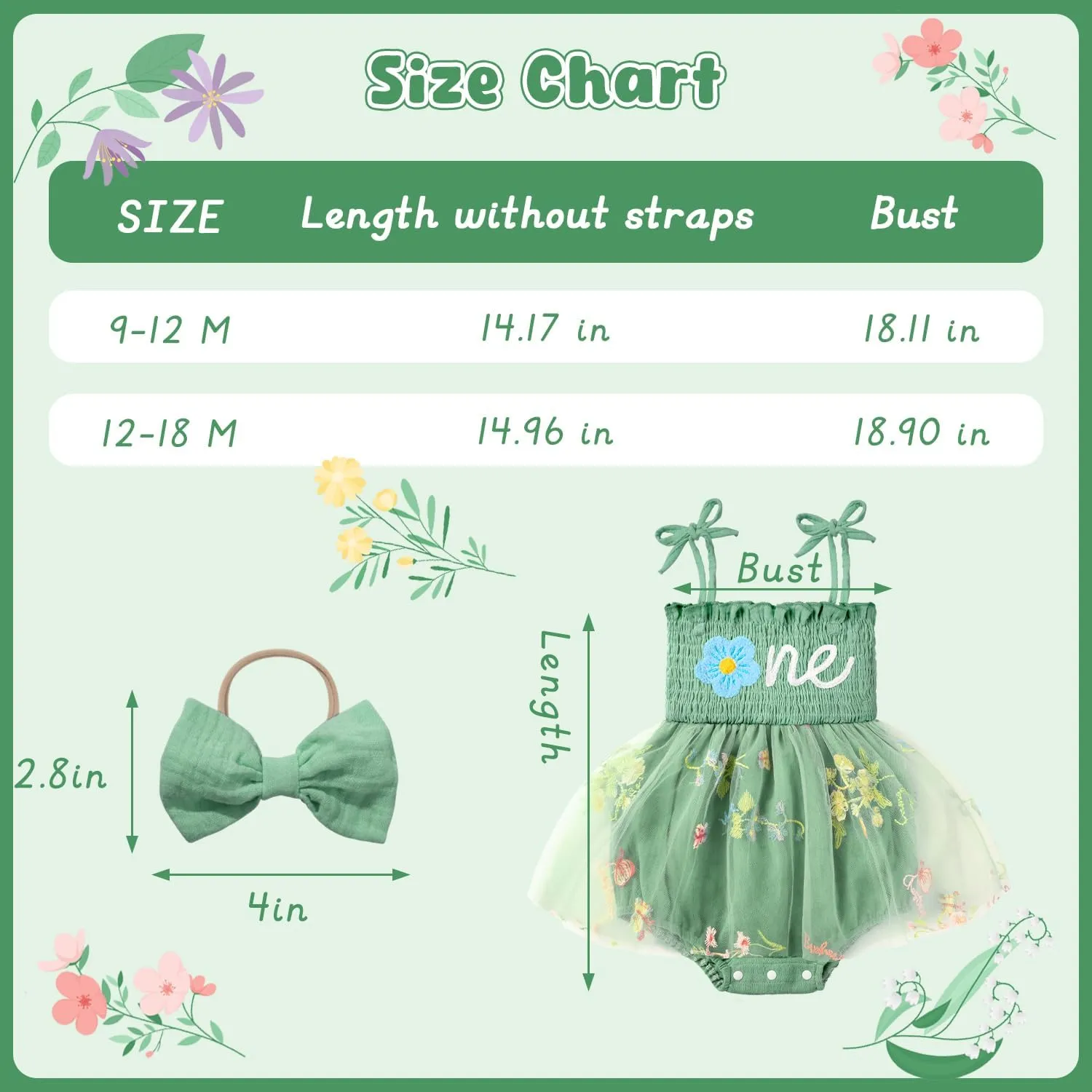 HONGTEYA Baby Girl 1st Birthday Outfit Girl First Birthday Clothes One Year Old Gifts Lace Romper Tulle Summer Newborn Dress