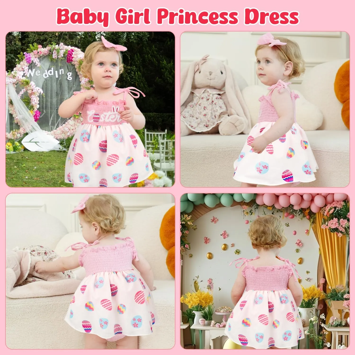 HONGTEYA Baby Girl 1st Birthday Outfit Girl First Birthday Clothes One Year Old Gifts Lace Romper Tulle Summer Newborn Dress