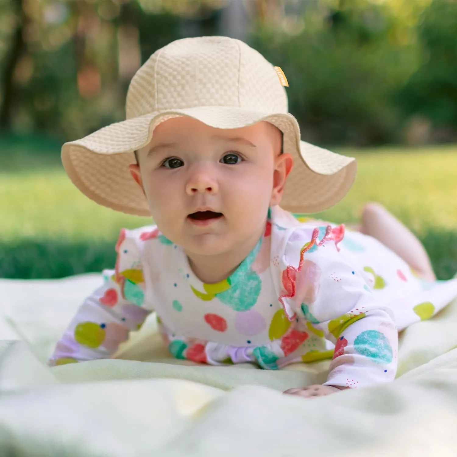 HONGTEYA Baby Sun Hat Toddler Girl Beach Hat Adjustable Outdoor Summer Hat UPF 50  Sun Protection Wide Brim Infant Kids
