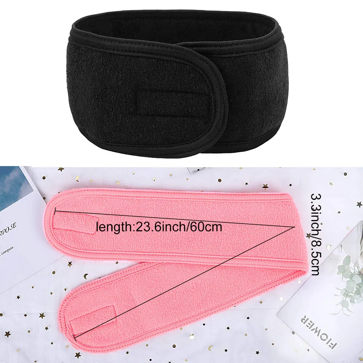 LADES Spa Facial Headband for Women | Adjustable Velcro, Soft Terry Cloth, Washable, Comfortable, Perfect for Makeup, Facials & Sleeping