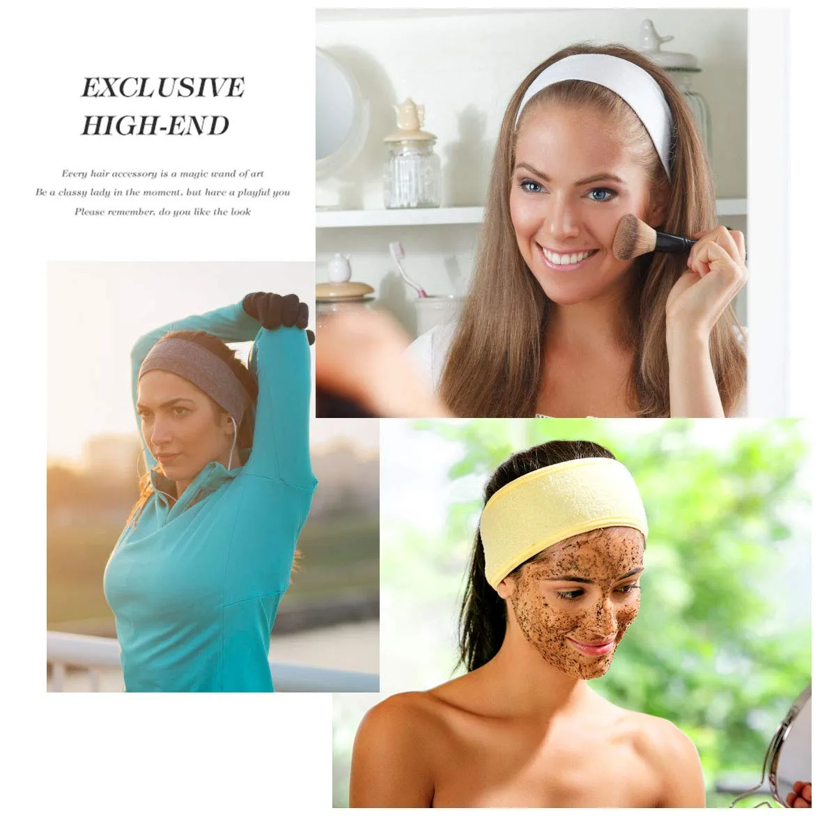 LADES Spa Facial Headband for Women | Adjustable Velcro, Soft Terry Cloth, Washable, Comfortable, Perfect for Makeup, Facials & Sleeping