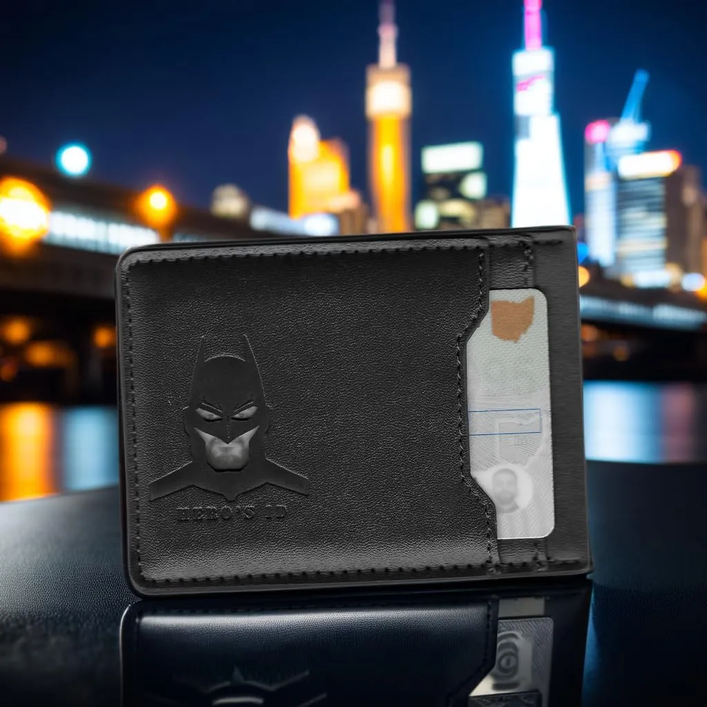 Leather Bat Wallet for Men Personalized Gift for Husband Unique Birthday Holiday Gift for Him Best for Anniversary and Christmas Gift for father's day for Dad, Husband, Boyfriend