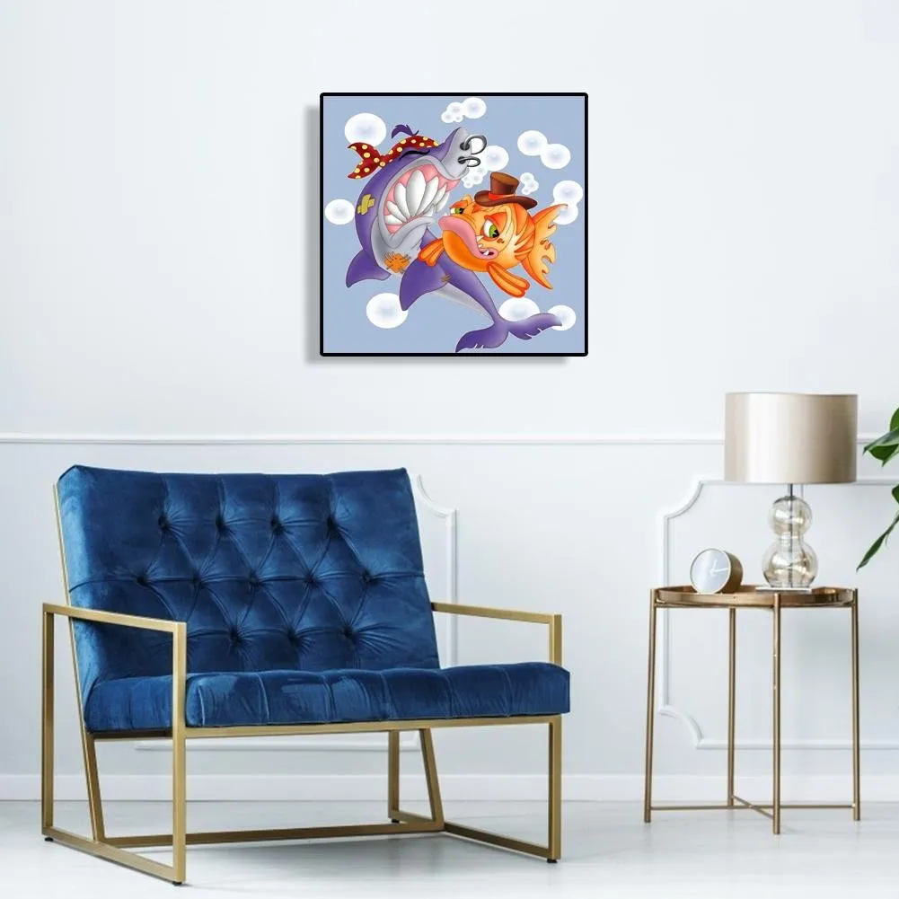 Needlework Cartoon Fish - Full Round Diamond - 30x30CM