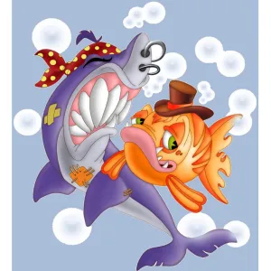 Needlework Cartoon Fish - Full Round Diamond - 30x30CM