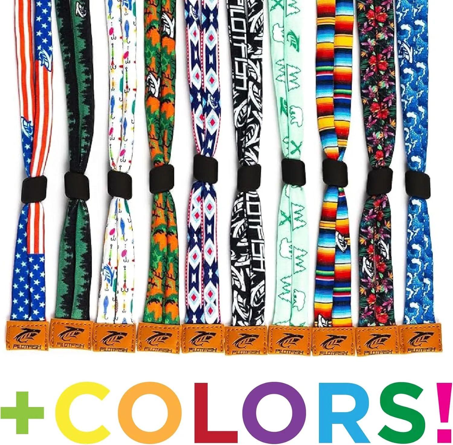 Pilotfish Premium Cotton Eyewear Retainer Sunglass Strap - Multiple Design Options - Soft & Durable Sunglass Holder