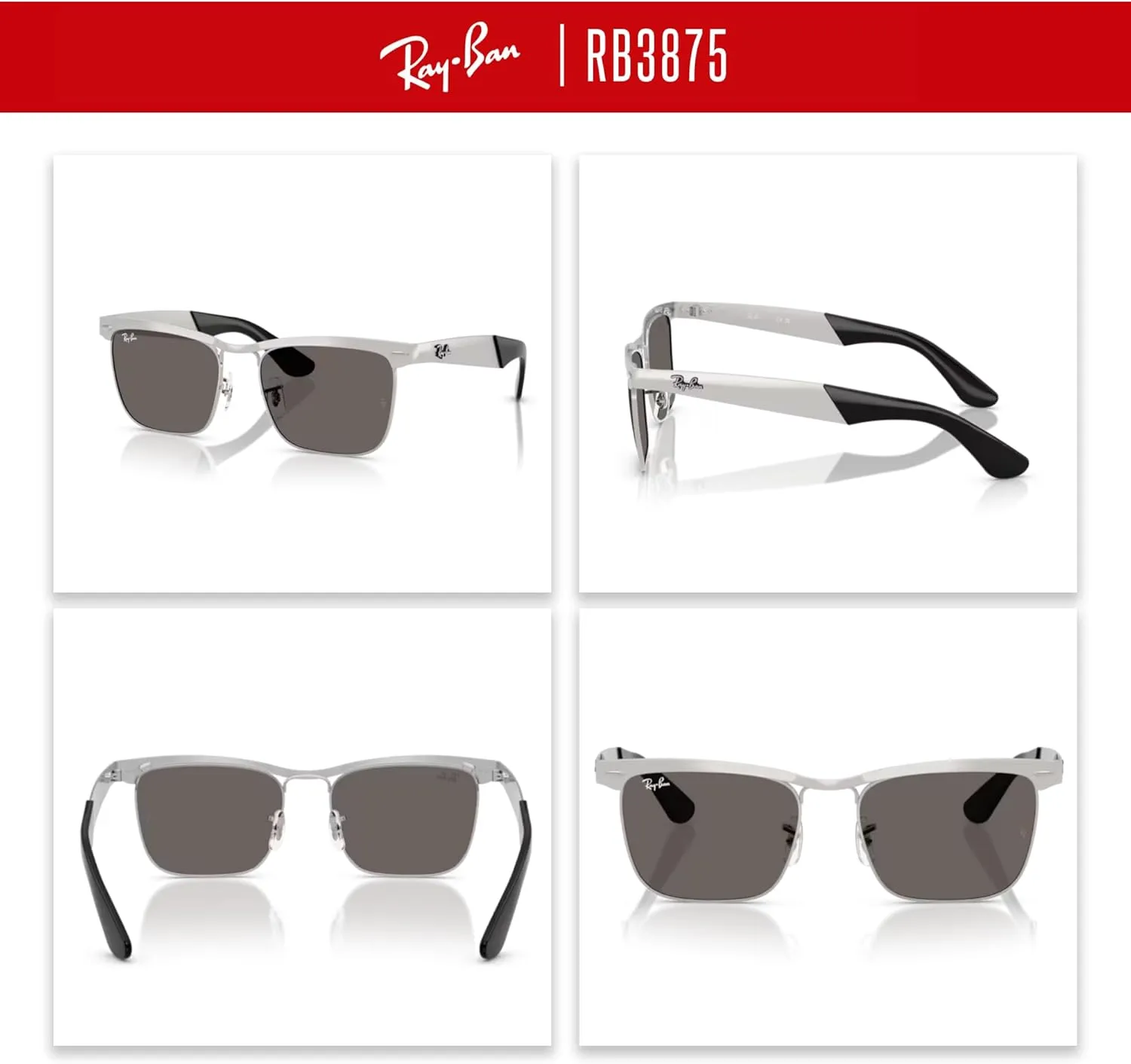 Ray-Ban RB3875 Wayfarer Deluxe Square Sunglasses For Men For Women   BUNDLE With Designer iWear Complimentary Eyewear Kit