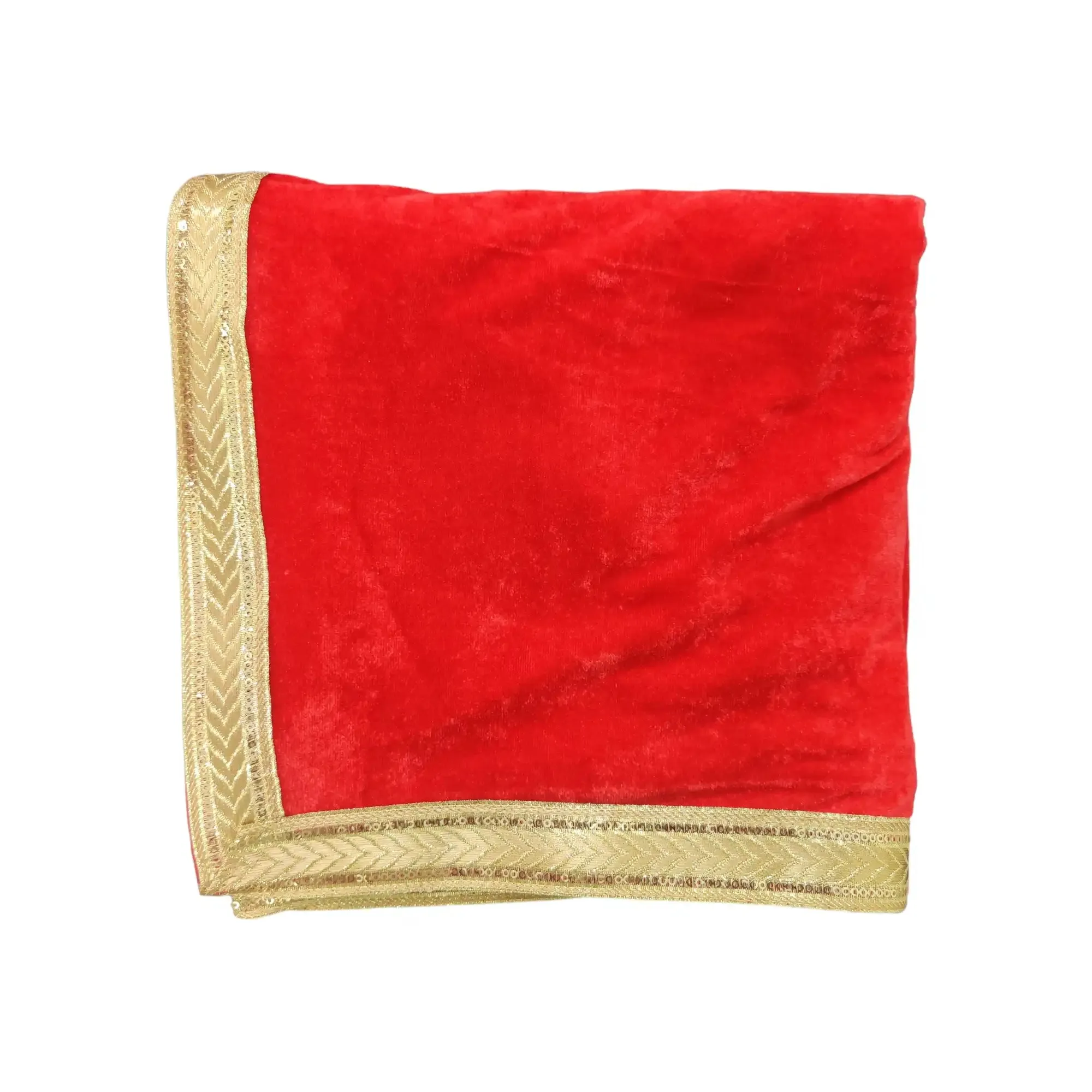 Red Velvet Cloth For Pooja Decoration