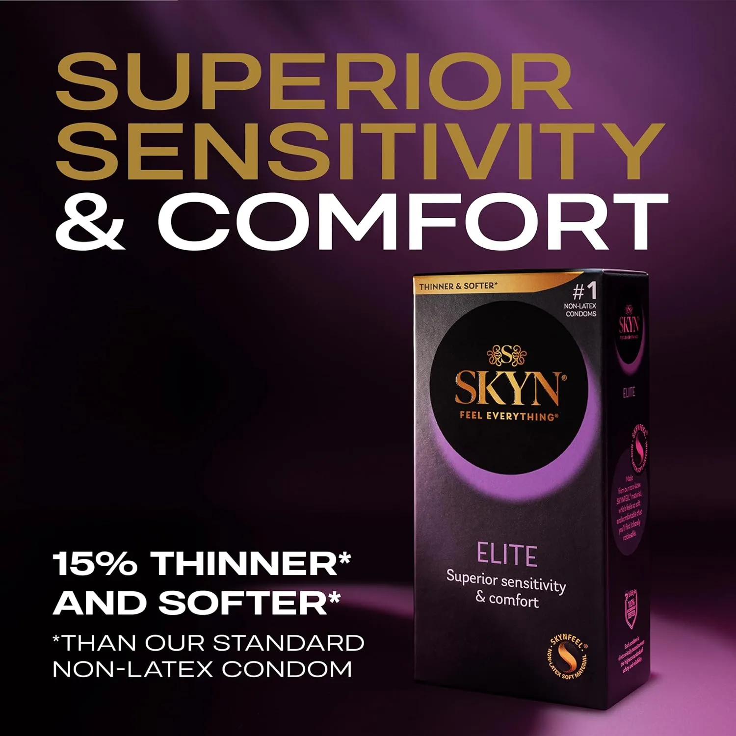 SKYN Elite  36 Count  Ultra-Thin, Lubricated Latex-Free Condoms