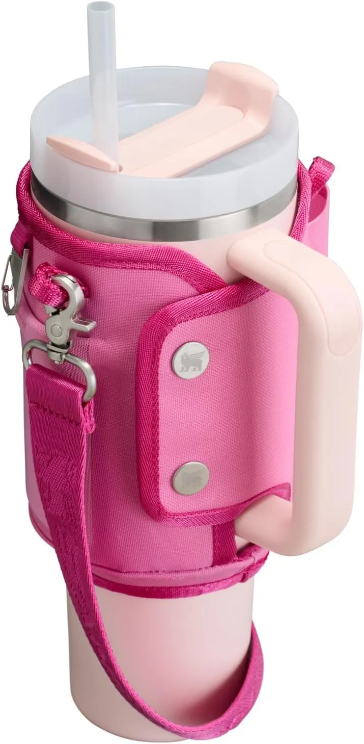 Stanley All Day Quencher Carry All for 40 oz Tumbler with Handle | Crossbody Bag with Phone Holder Pocket, Card Sleeve & Detachable Strap | Water Bottle Carrier Bag | BPA-Free | Peony