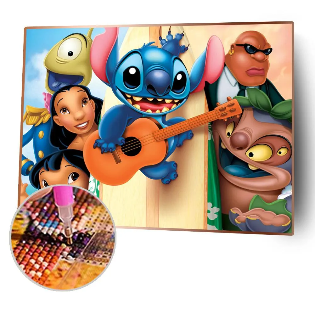 Stitch Cartoon - Full Square Diamond - 50x40CM