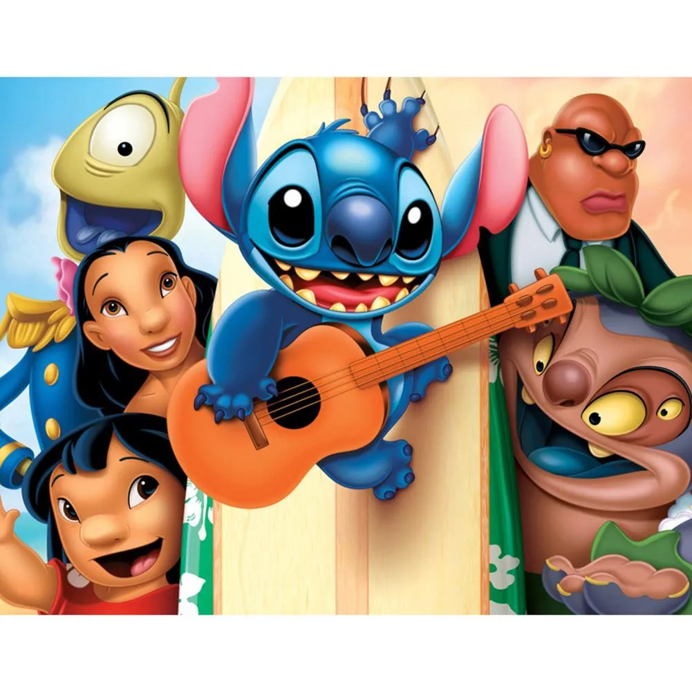 Stitch Cartoon - Full Square Diamond - 50x40CM