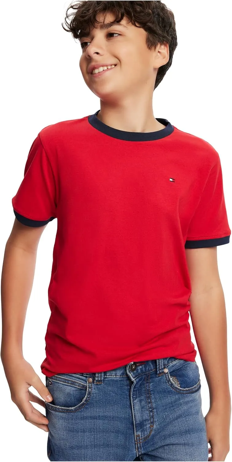 Tommy Hilfiger Short Sleeve Ken Ringer Crew Neck T-Shirt, Soft, Comfortable, Relaxed Fit